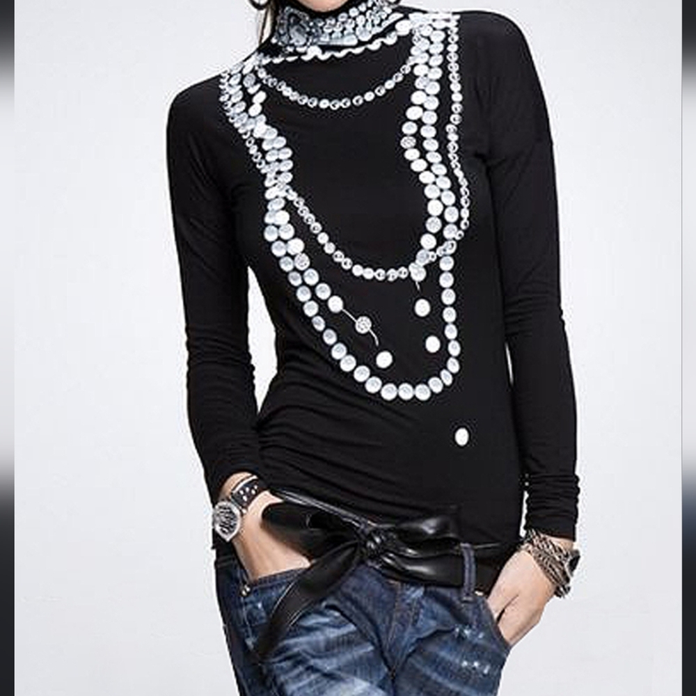 Turtle neck shirt. Size: L, color: black